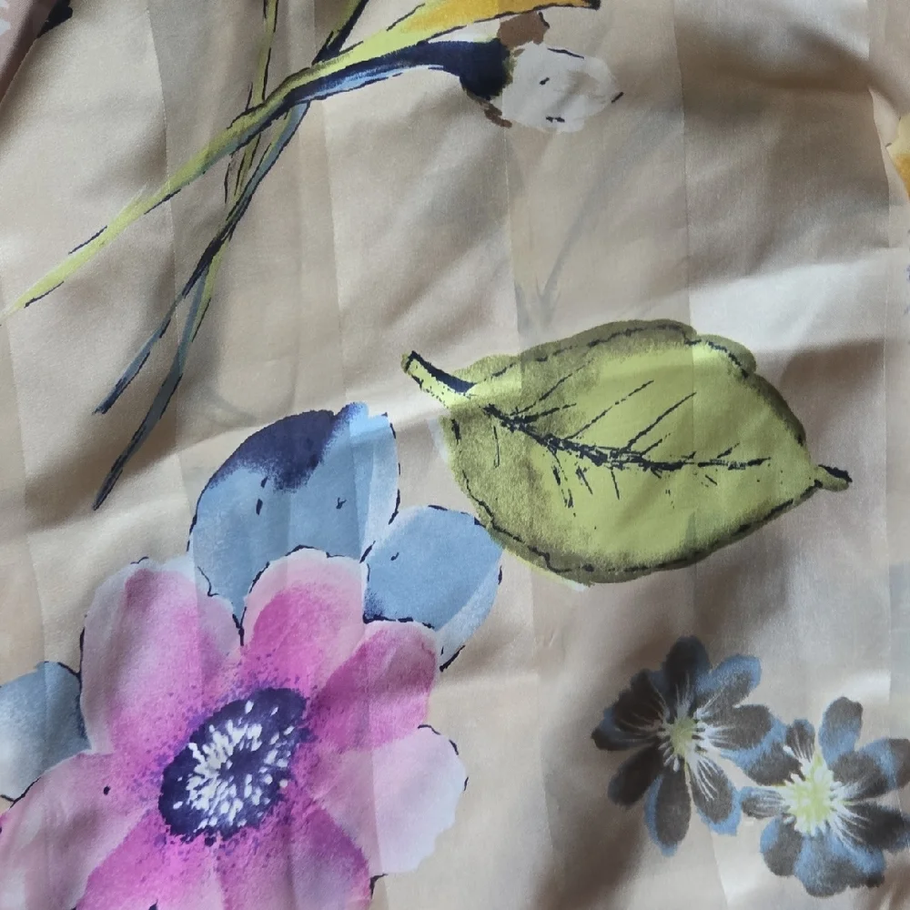 Silk Echo Floral Print Scarf Lightweight Soft‎